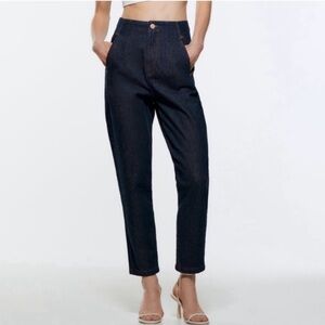 Zara High Rise Tailored Fit Denim